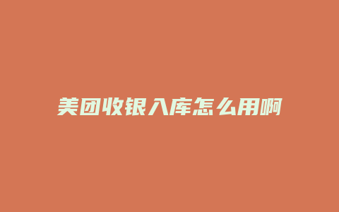 美团收银入库怎么用啊