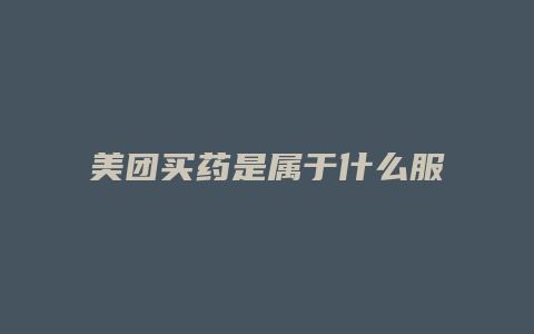 美团买药是属于什么服务