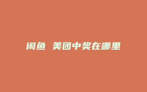 闲鱼 美团中奖在哪里