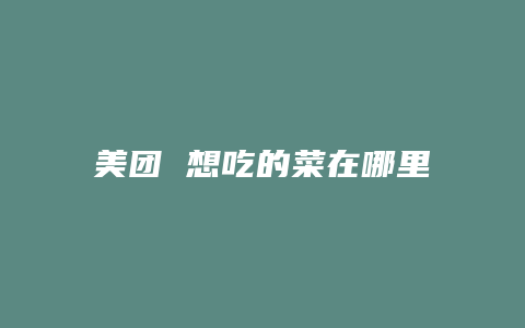 美团 想吃的菜在哪里