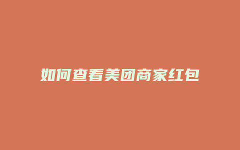如何查看美团商家红包记录
