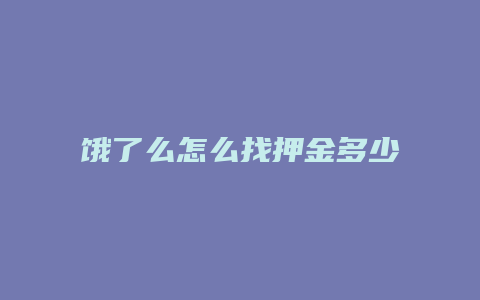 饿了么怎么找押金多少