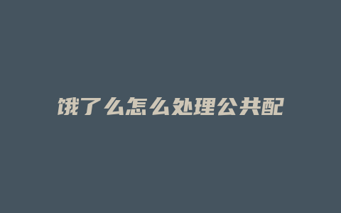 饿了么怎么处理公共配送