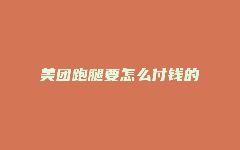 美团跑腿要怎么付钱的