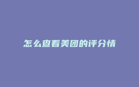 怎么查看美团的评分情况