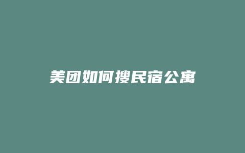 美团如何搜民宿公寓
