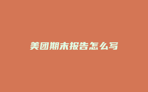 美团期末报告怎么写