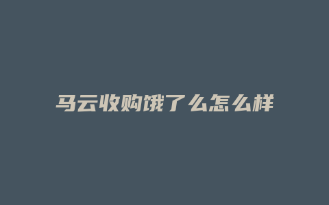 马云收购饿了么怎么样
