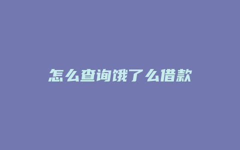 怎么查询饿了么借款