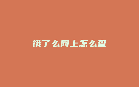 饿了么网上怎么查