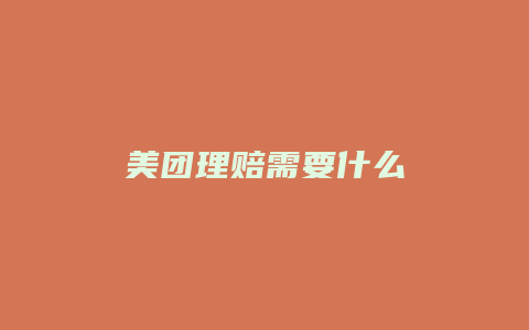 美团理赔需要什么