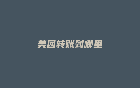 美团转账到哪里