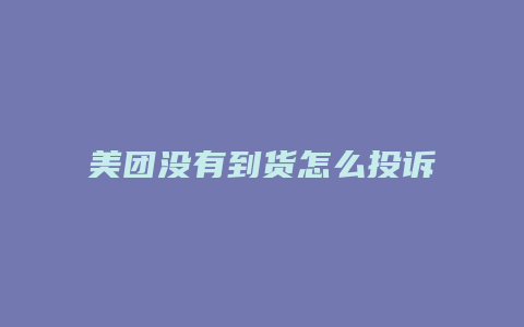 美团没有到货怎么投诉