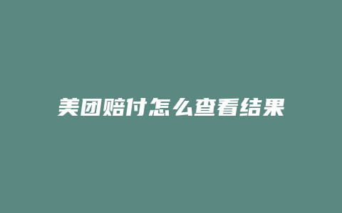 美团赔付怎么查看结果