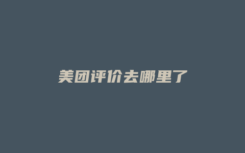 美团评价去哪里了