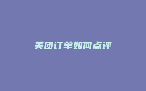 美团订单如何点评