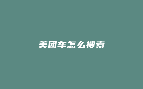 美团车怎么搜索