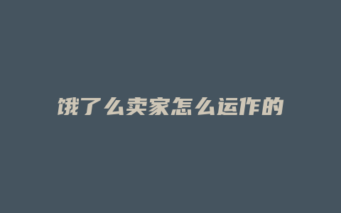 饿了么卖家怎么运作的