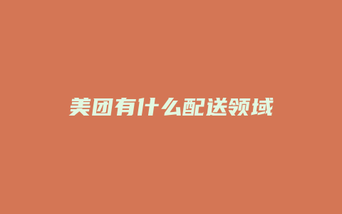 美团有什么配送领域
