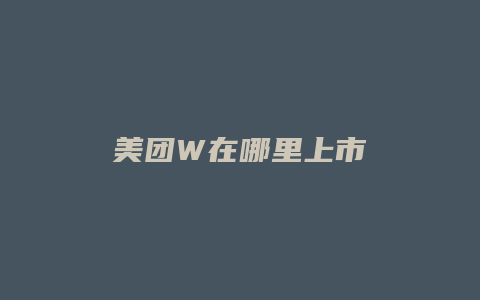 美团W在哪里上市
