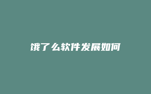 饿了么软件发展如何