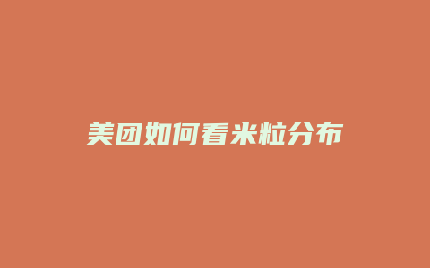 美团如何看米粒分布