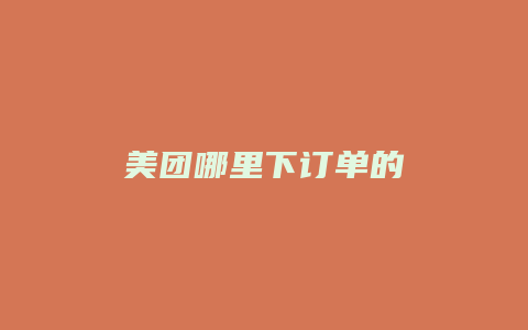 美团哪里下订单的