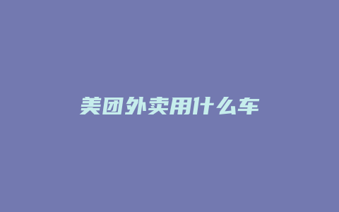 美团外卖用什么车