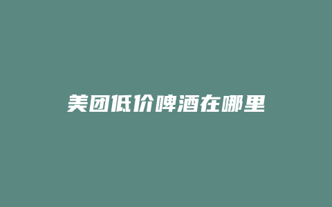 美团低价啤酒在哪里