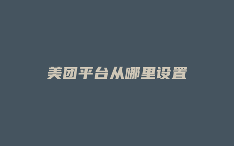 美团平台从哪里设置