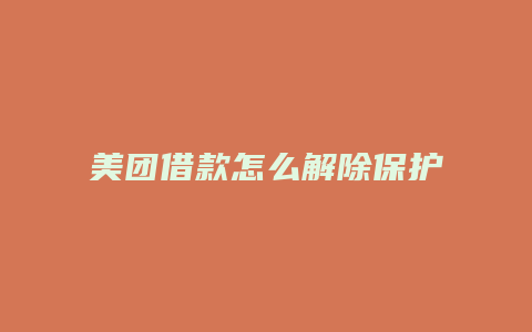 美团借款怎么解除保护