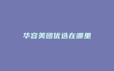 华容美团优选在哪里