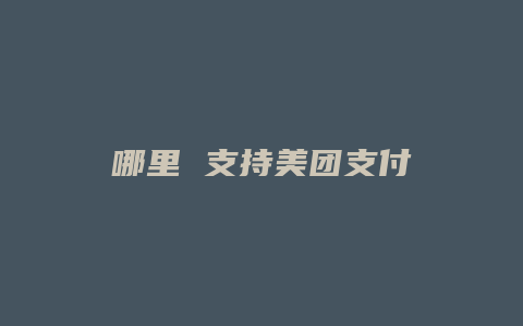 哪里 支持美团支付