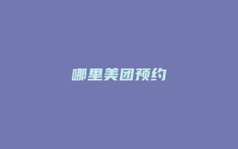 哪里美团预约