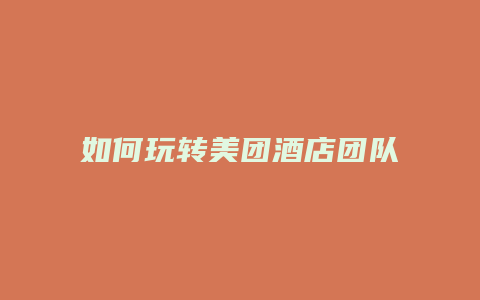 如何玩转美团酒店团队