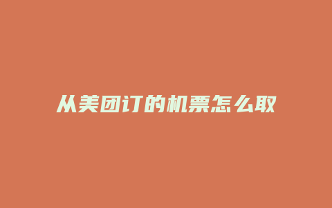 从美团订的机票怎么取