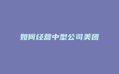 如何经营中型公司美团