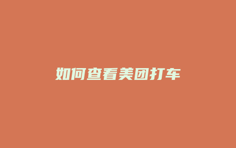 如何查看美团打车