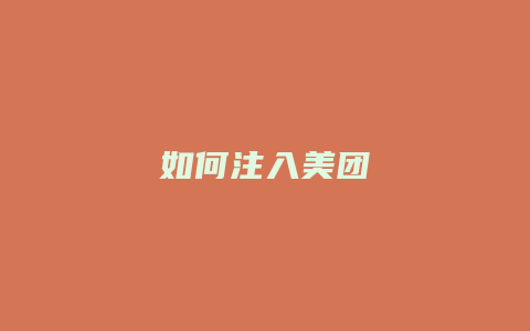 如何注入美团
